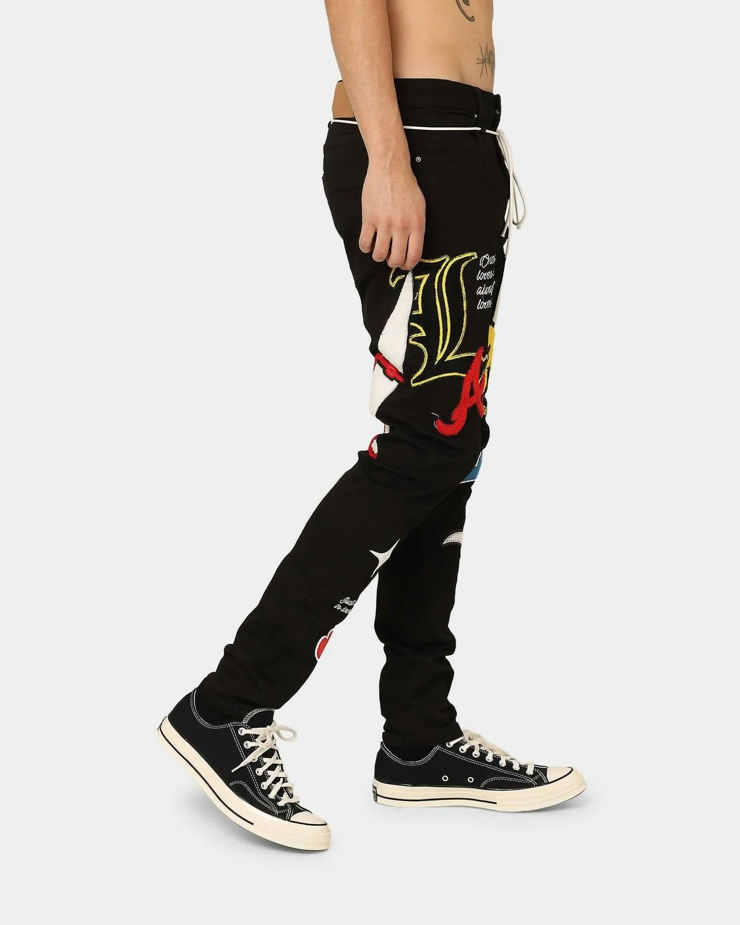 Men's Boulevard Puff Print Denim Pant In Black Wash
