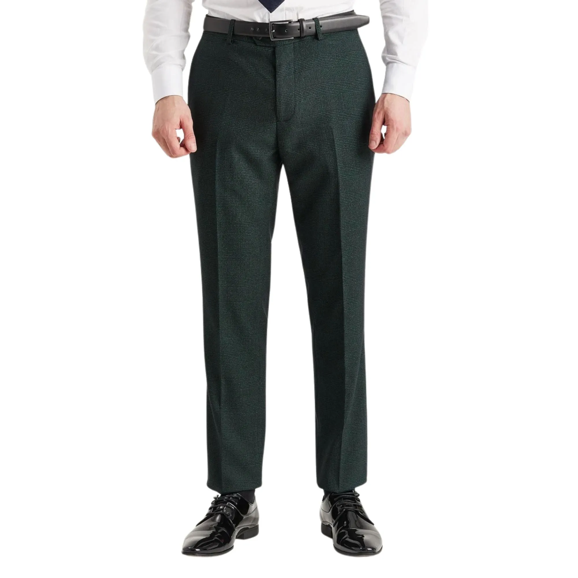 Men's Green Suit Trouser Prince Of Wales Formal Trouser