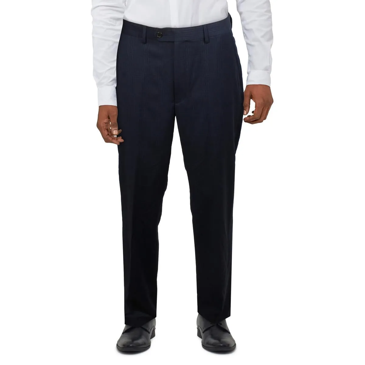 Mens Plaid Wool Dress Pants
