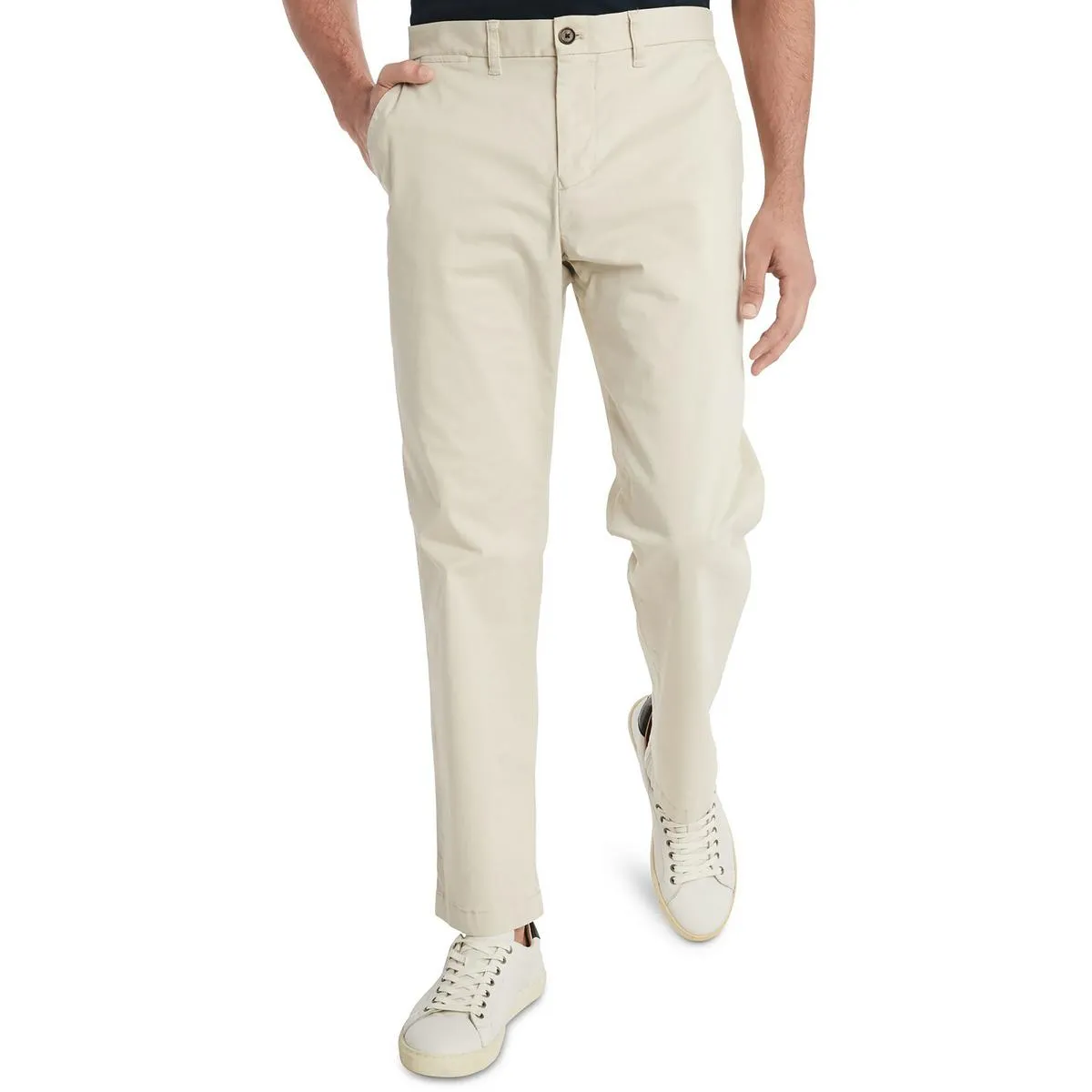 Mens Solid Cotton Dress Pants