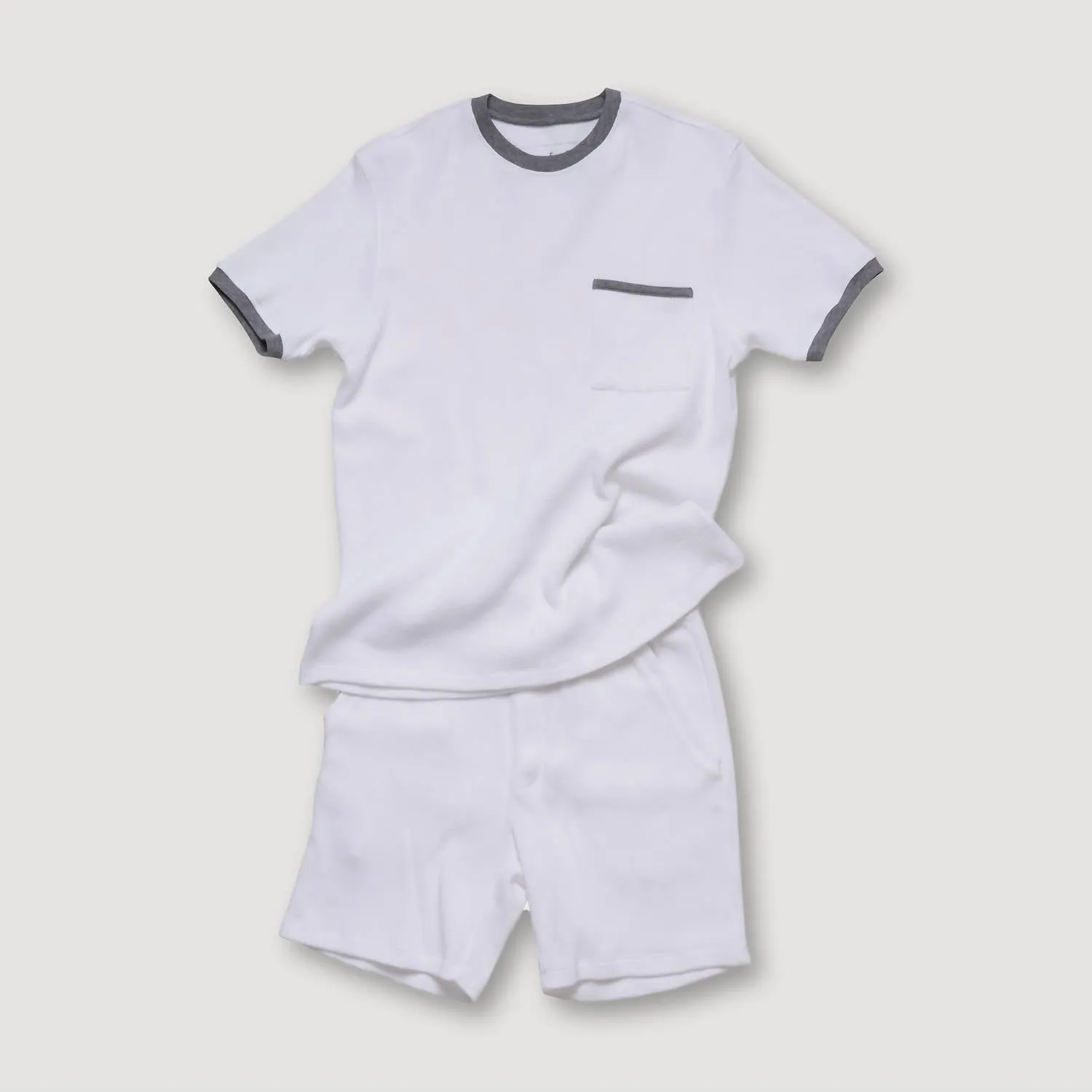 Men's Waffle Lounge Shorts In White