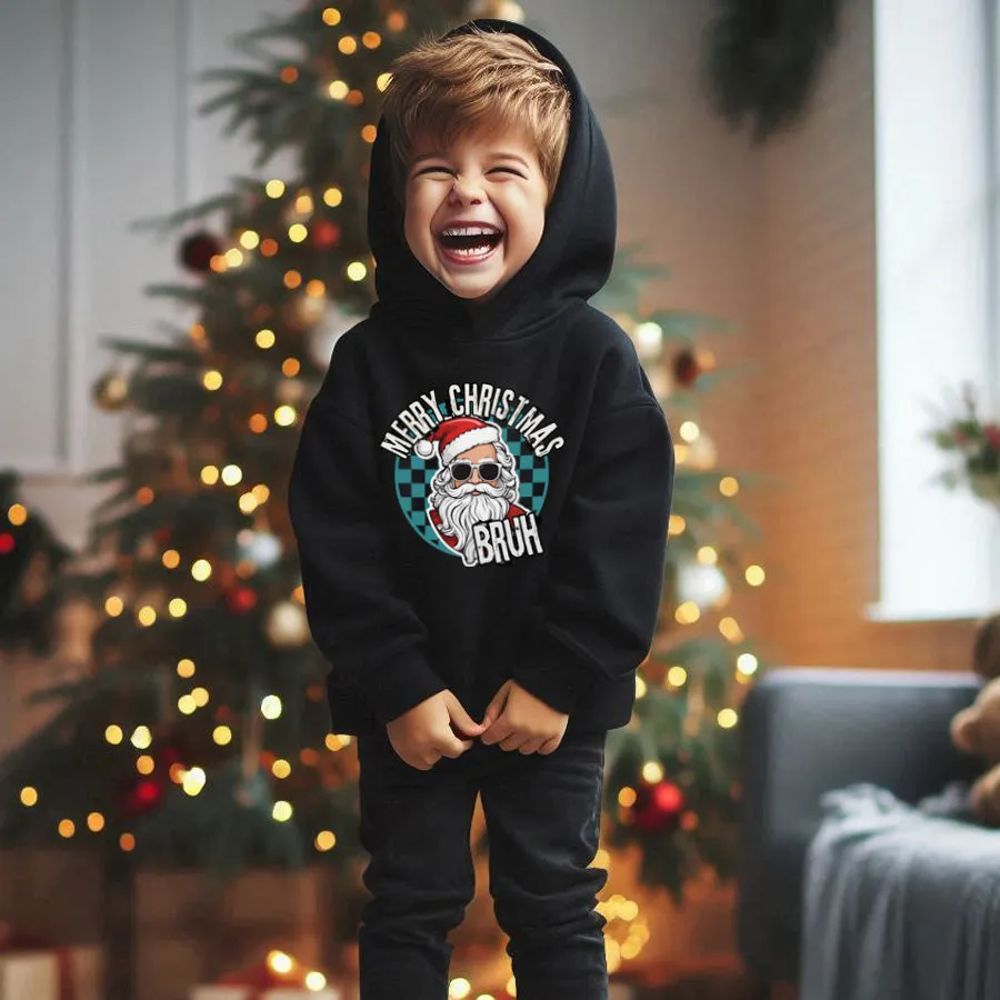 Merry Christmas Bruh Kids Hoodie discount girls tops