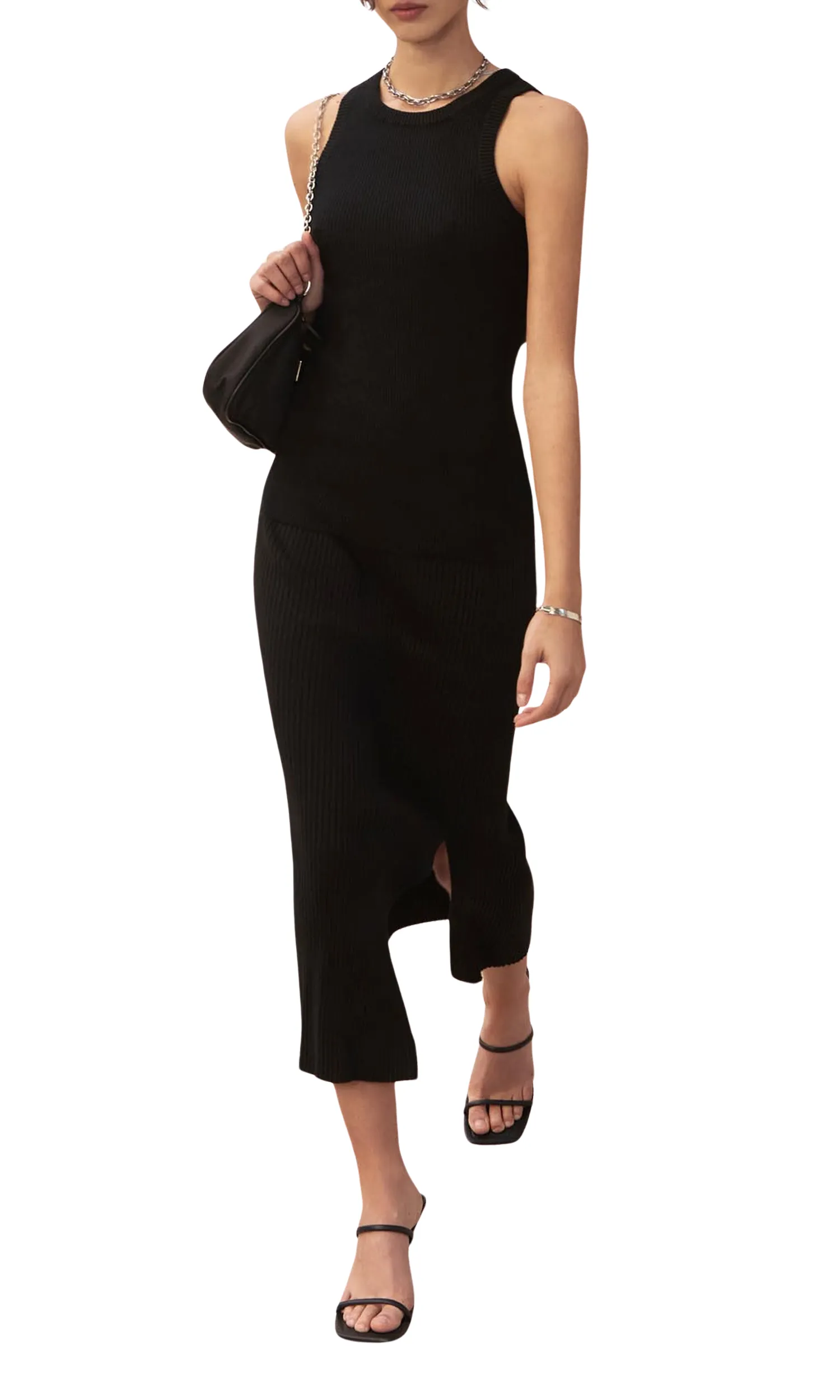 Mia Featherlight Ribbed Midi Skirt