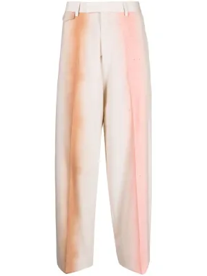Mid-Rise Wide-Leg Wool Trousers cheap bottoms online shop