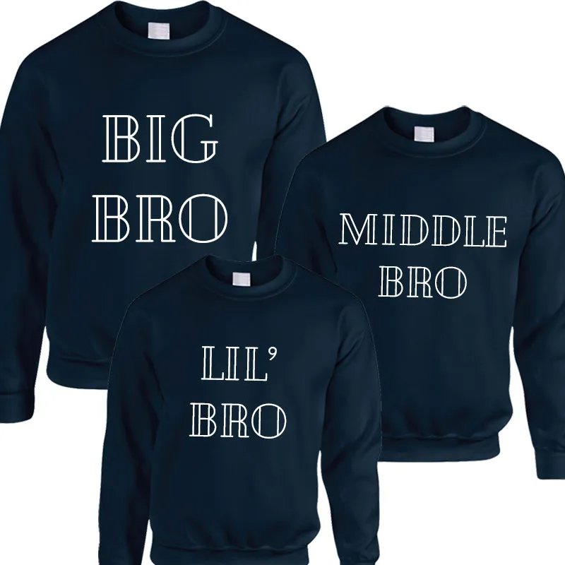 Milano Big, Middle & Lil' Bro Matching Navy Sweatshirts boys outfits online store