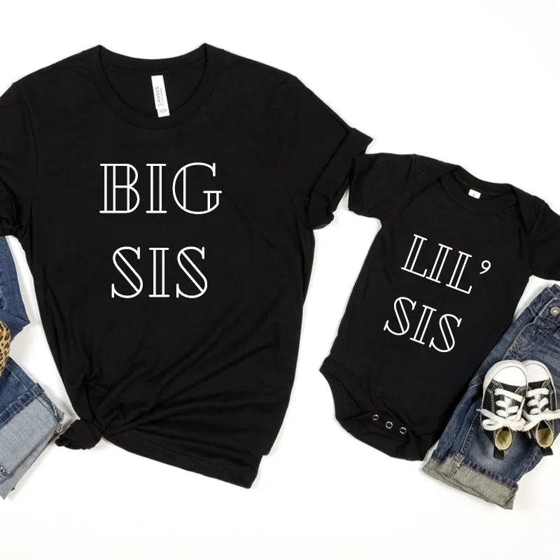 Milano Big Sis & Lil' Sis Matching Black T-Shirt & Bodysuits girls dresses outlet