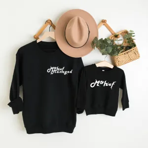 Mischief and Mischief Managed Matching Mum and Kid Sweatshirts pregnancy clothes clearance