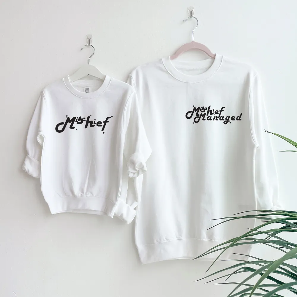 Mischief and Mischief Managed Matching Mum and Kid Sweatshirts breastfeeding tops cheap