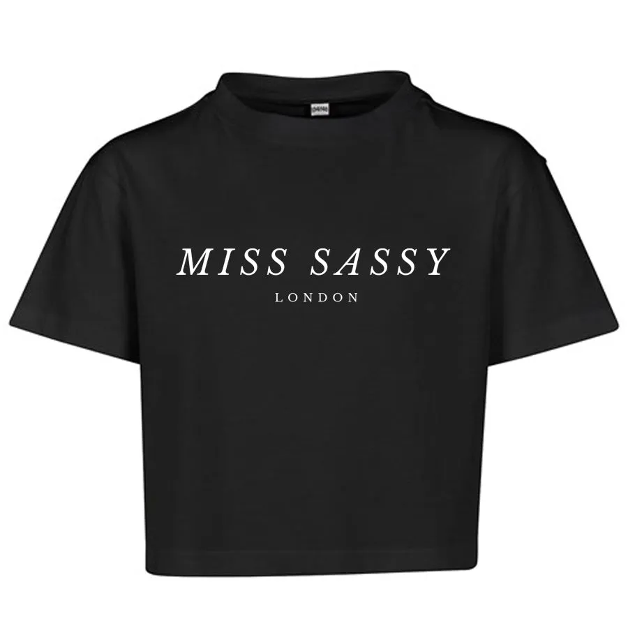 Miss Sassy London Essential Cropped T-Shirt girls jeans best deals