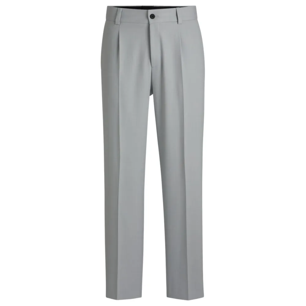 Modern-fit trousers in stretch twill with front crease
