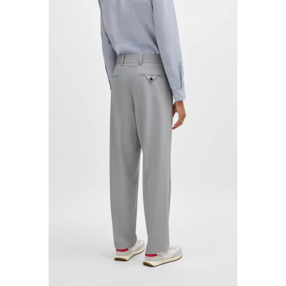Modern-fit trousers in stretch twill with front crease