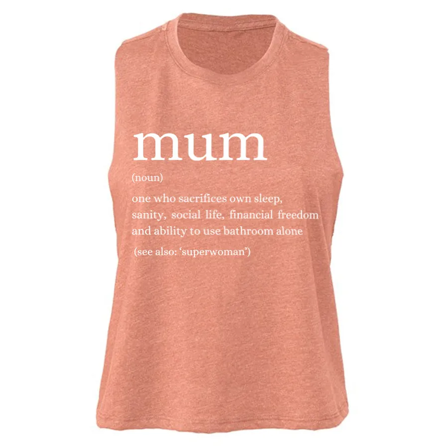 Modern Mum Definition Cropped Racerback Tank mum blouses clearance