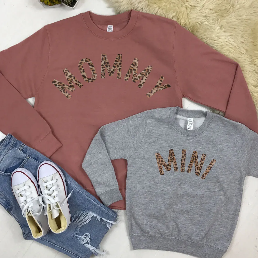 Mommy & Mini Mum & Kid Matching Leopard Sweatshirts (MRK X) maternity wear outlet
