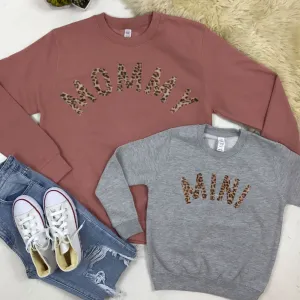 Mommy & Mini Mum & Kid Matching Leopard Sweatshirts (MRK X) maternity wear outlet
