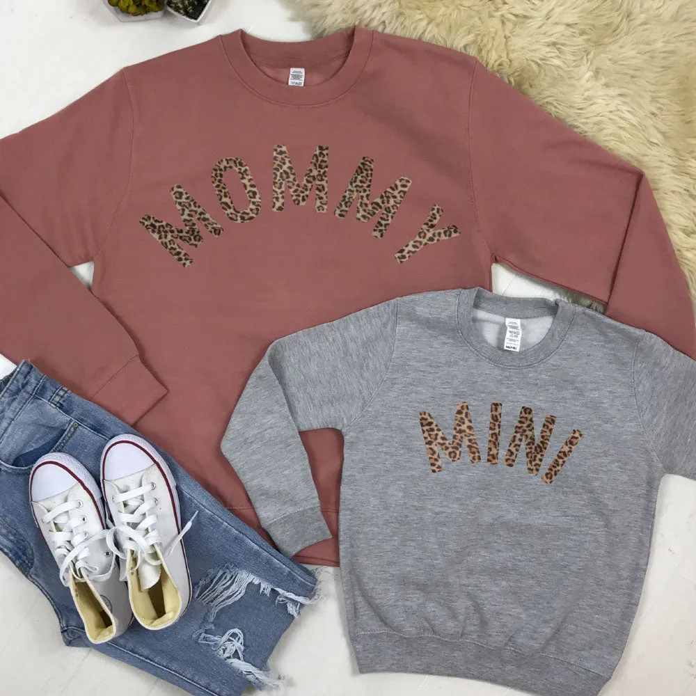 Mommy & Mini Mum & Kid Matching Leopard Sweatshirts (MRK X)