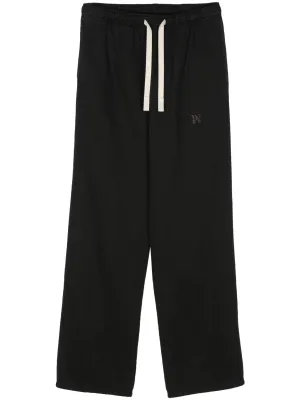 Monogram-Embroidered Straight Trousers cheap bottoms online shop