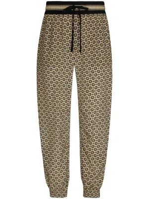 Monogram-Pattern Print Silk Trousers cheap bottoms online shop