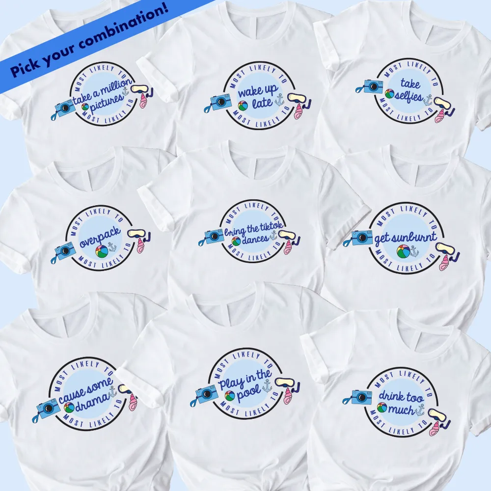 Most Likely to Matching Family Holiday White T-Shirts mens dad clothes online