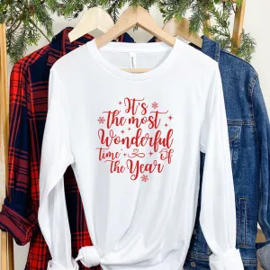 Most Wonderful Time Of Year Christmas LS Top mum jeans promo