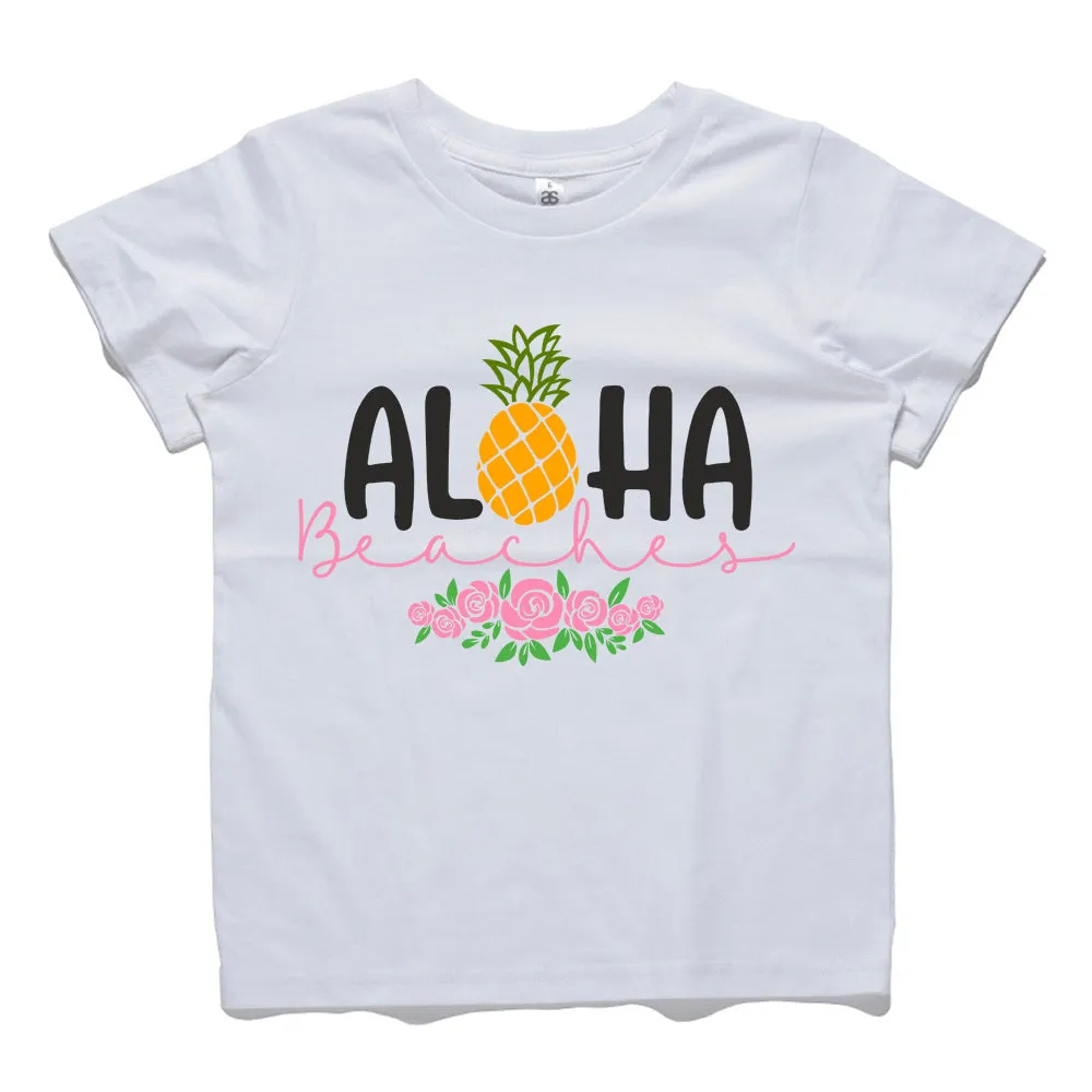 MRK Basics Summer Slogans White Tee girls pajamas promo
