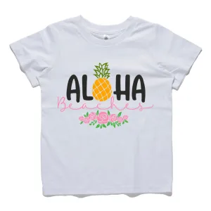 MRK Basics Summer Slogans White Tee girls pajamas promo