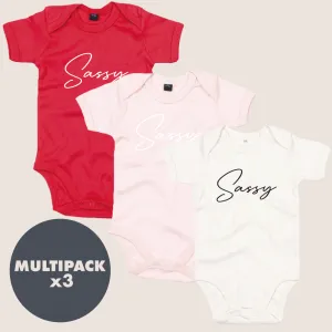 MRK Essentials - Sassy Love Heart 3 Pack Baby Vest Bundle cheap baby clothes online
