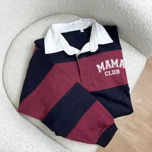 MRK Originals Mama Club Striped Rugby Shirt postpartum clothes sale