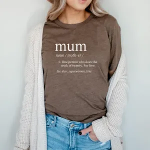 Mum Definition T-Shirt mum blouses clearance