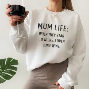 Mum Life Wine Sweatshirt postpartum clothes sale