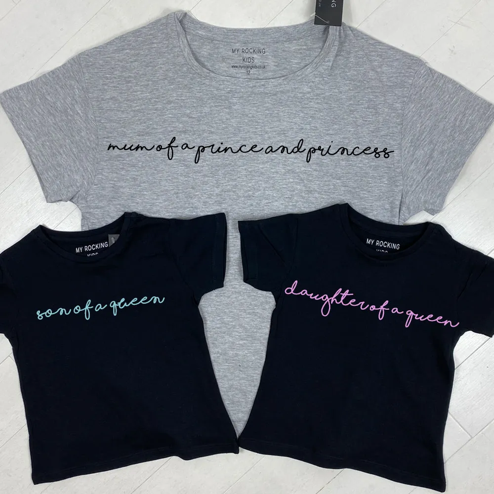 Mum Of A Prince & Princess Matching T-Shirts (MRK X) maternity leggings online