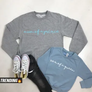 Mum Of A Prince/Son Of A Queen Matching Sweatshirts (MRK X) maternity wear outlet