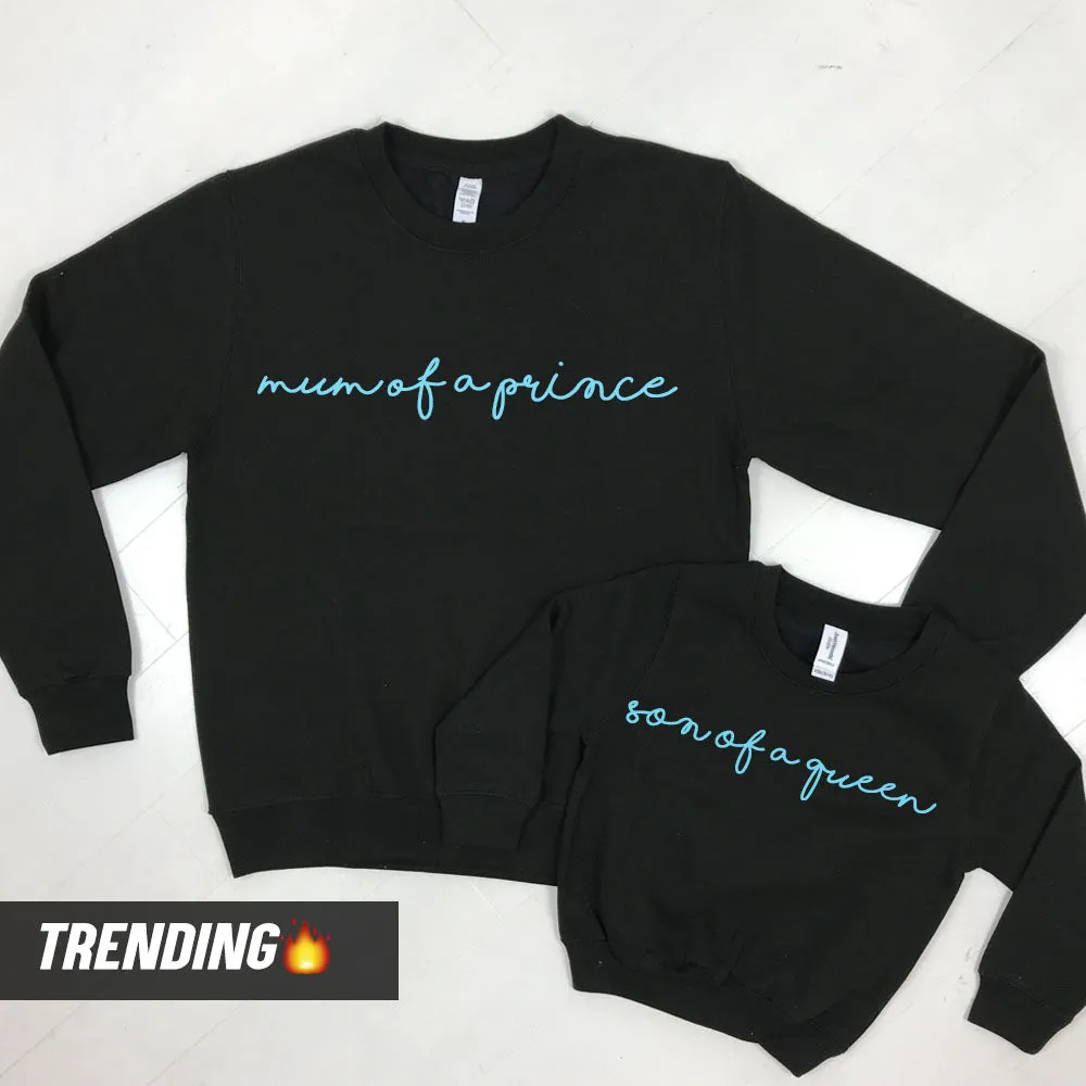 Mum Of A Prince/Son Of A Queen Matching Sweatshirts (MRK X) maternity wear outlet