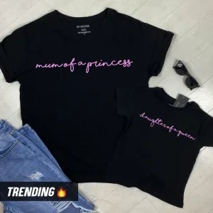 Mum Of A Princess/Daughter Of A Queen Black Matching Tees (MRK X) nursing tops best deals