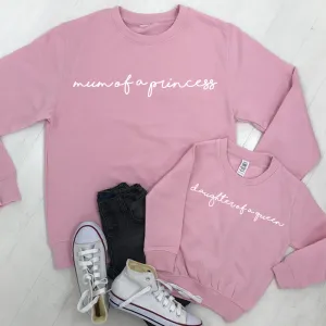 Mum Of A Princess/Daughter Of A Queen Light Pink Sweatshirts (MRK X) breastfeeding tops cheap