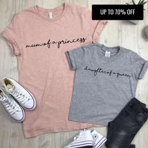 Mum Of A Princess/Daughter Of A Queen Matching Tees (MRK X) maternity leggings online