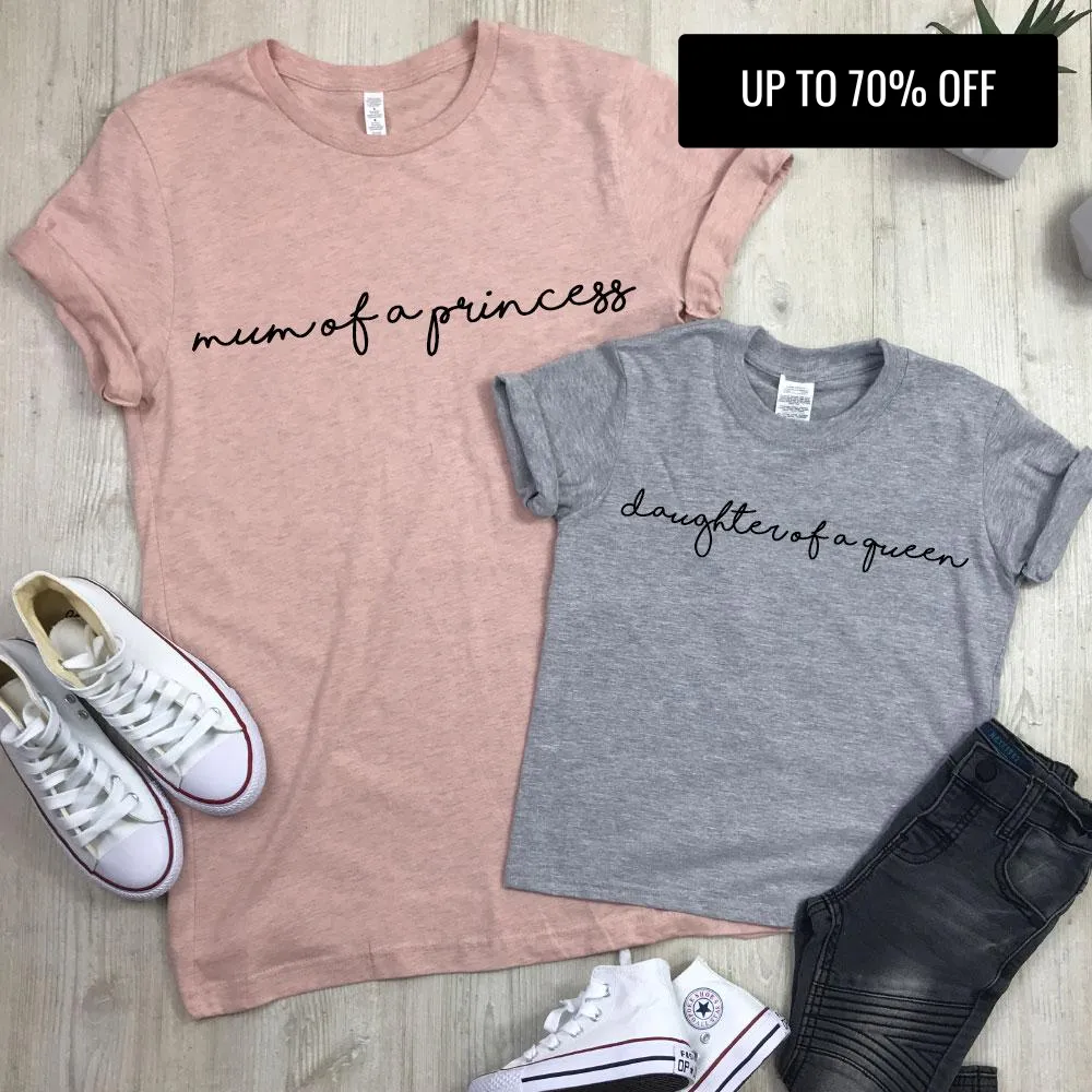 Mum Of A Princess/Daughter Of A Queen Matching Tees (MRK X) maternity leggings online