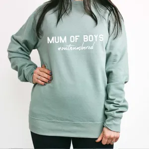 Mum Of Boys Hashtag Outnumbered Autumn Sweatshirt postpartum clothes sale