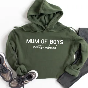 Mum of Boys Hashtag Outnumbered Hoodie (MRK X) mum jeans promo