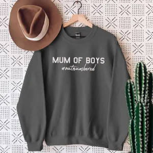 Mum of Boys Hashtag Outnumbered Sweatshirt postpartum clothes sale