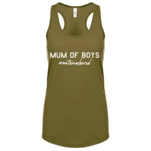 Mum Of Boys Outnumbered Sleeveless Tank mum blouses clearance