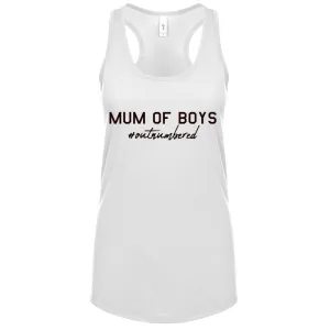 Mum Of Boys Outnumbered Sleeveless Tank mum blouses clearance