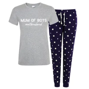 Mum Of Boys Outnumbered Womens Star Pyjamas maternity dresses promo