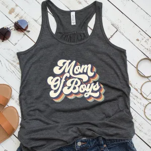 Mum Of Boys Retro Flowy Racer Vest mum blouses clearance