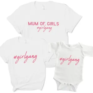 Mum Of Girls #Girlgang Matching T-Shirts/Bodysuits nursing tops best deals