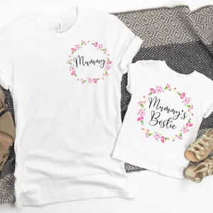 Mummy & Mummy's Bestie Floral Ring White T-Shirts nursing tops best deals