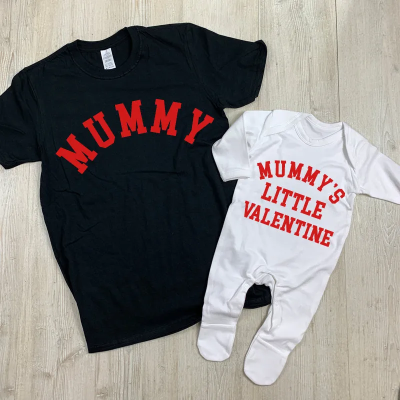 Mummy & Mummy's Little Valentine Matching T-Shirt/Romper (MRK X) maternity wear outlet