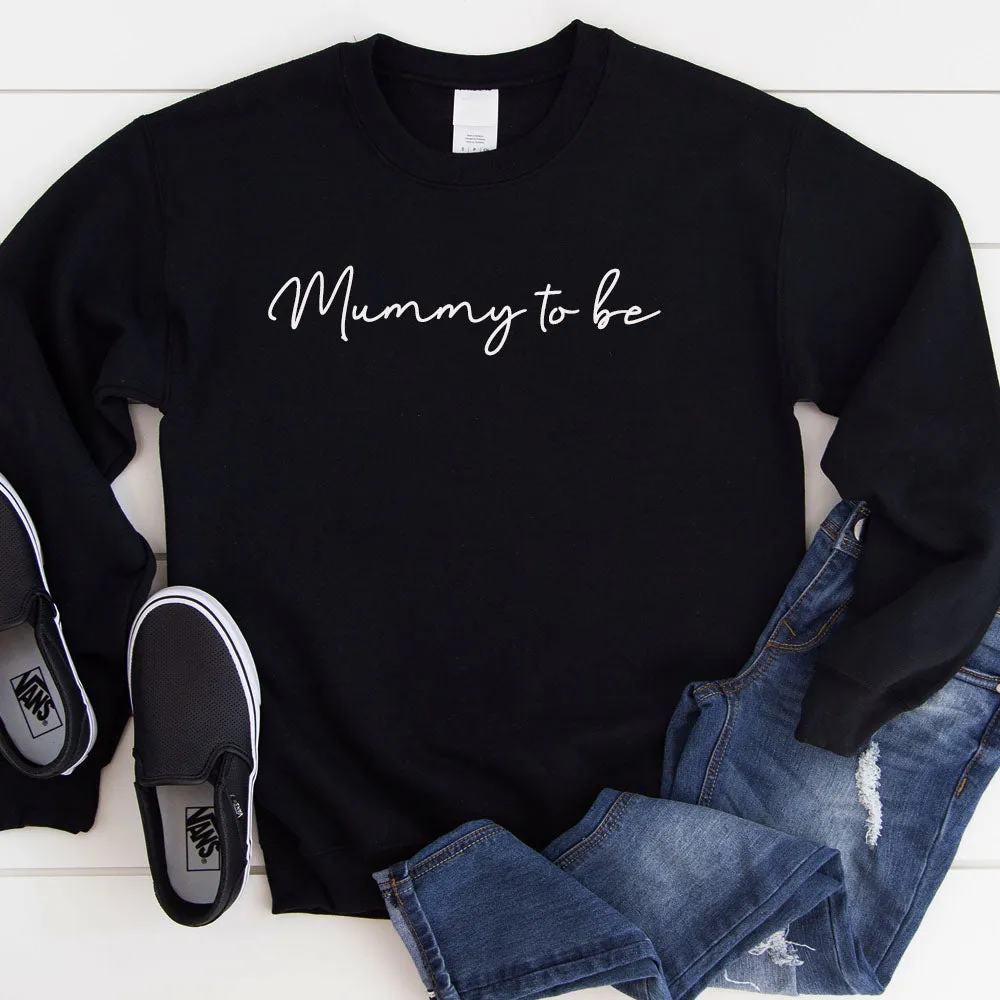 Mummy To Be Allegra Script Sweatshirt (MRK X) mum jeans promo