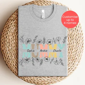 Mummy Wildflower Personalised T-Shirt pregnancy jeans best price
