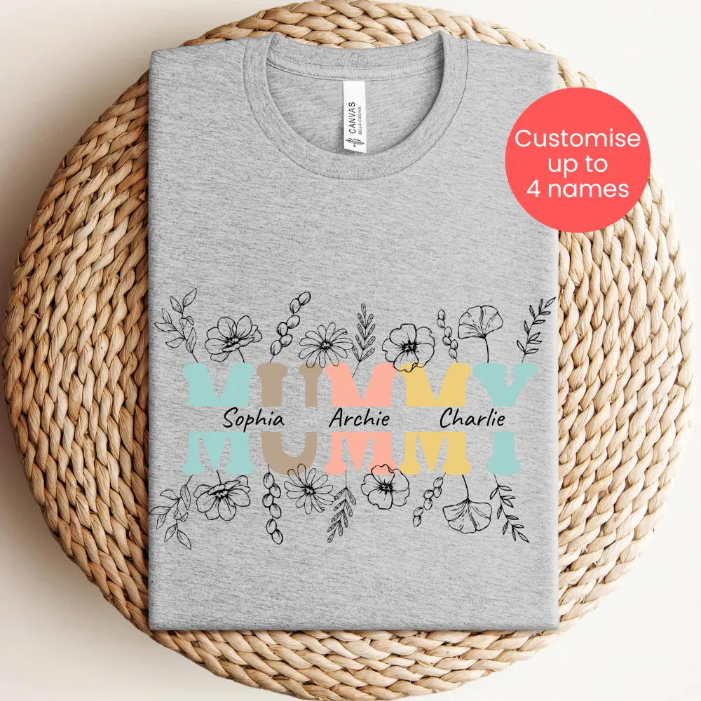 Mummy Wildflower Personalised T-Shirt pregnancy jeans best price