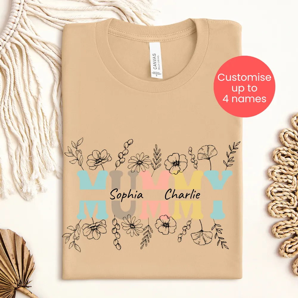 Mummy Wildflower Personalised T-Shirt pregnancy jeans best price